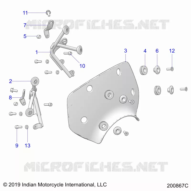 WINDSHIELD AND MOUNTING
