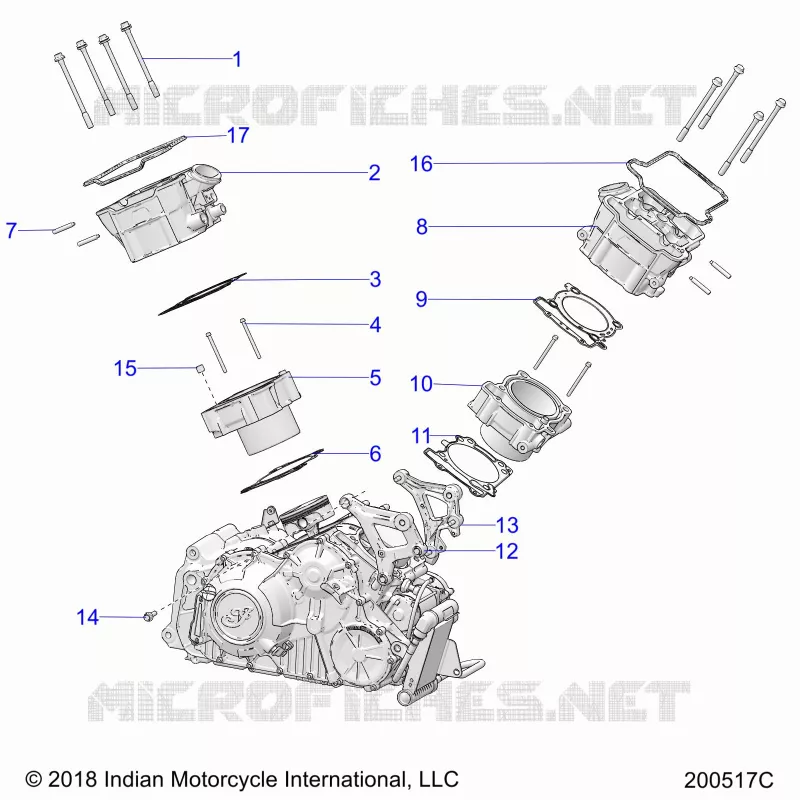 ENGINE, CYLINDER AND CYLINDER HEAD MNTG.