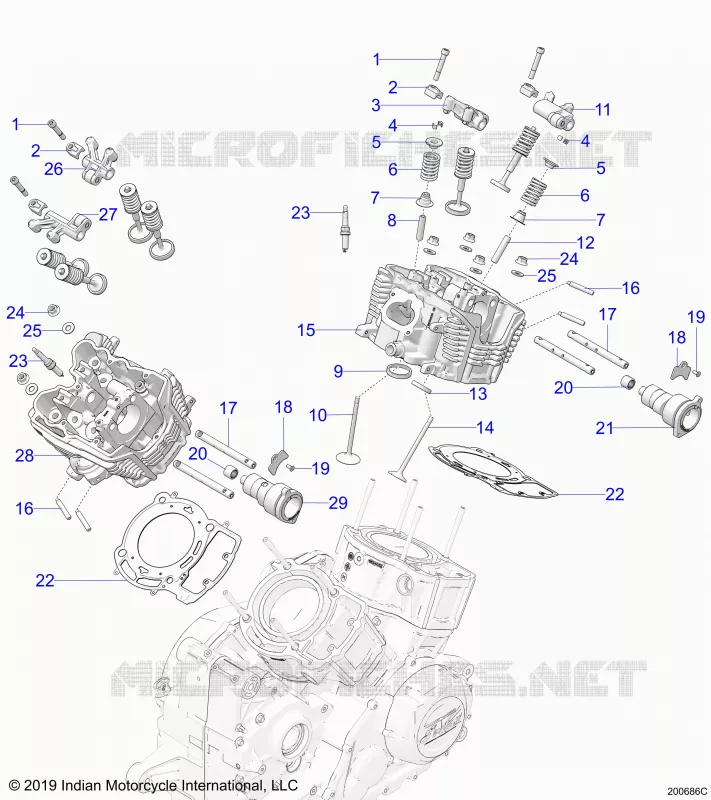 ENGINE, CYLINDER HEAD, CAMSHAFT AND VALVE ASM.
