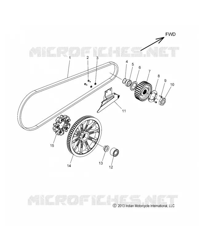 DRIVE TRAIN, DRIVE SPROCKET, BELT AND GUARD