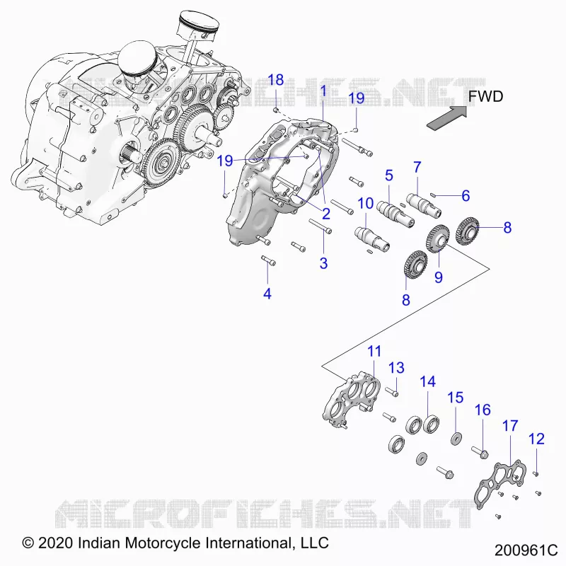 ENGINE, CAM SHAFTS AND GEARS