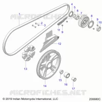 DRIVE TRAIN, DRIVE SPROCKET, BELT AND GUARD