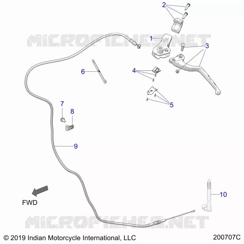 CONTROLS, CLUTCH LEVER AND CABLE
