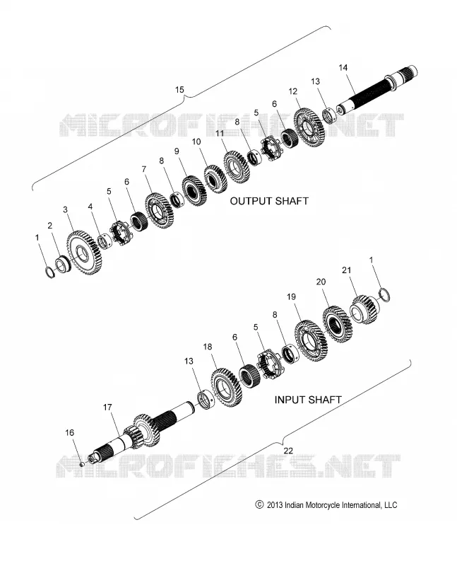 DRIVE TRAIN, INPUT/OUTPUT SHAFT ASM.