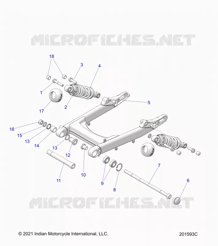 REAR SUSPENSION ASM., SWING ARM AND SHOCKS