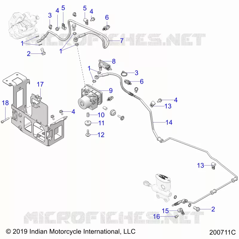 BRAKES, BRAKE LINE, REAR, AND ABS MODULE ASM.