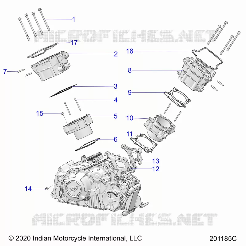 ENGINE, CYLINDER AND CYLINDER HEAD MNTG.