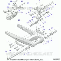 REAR SUSPENSION ASM., SWING ARM AND SHOCK