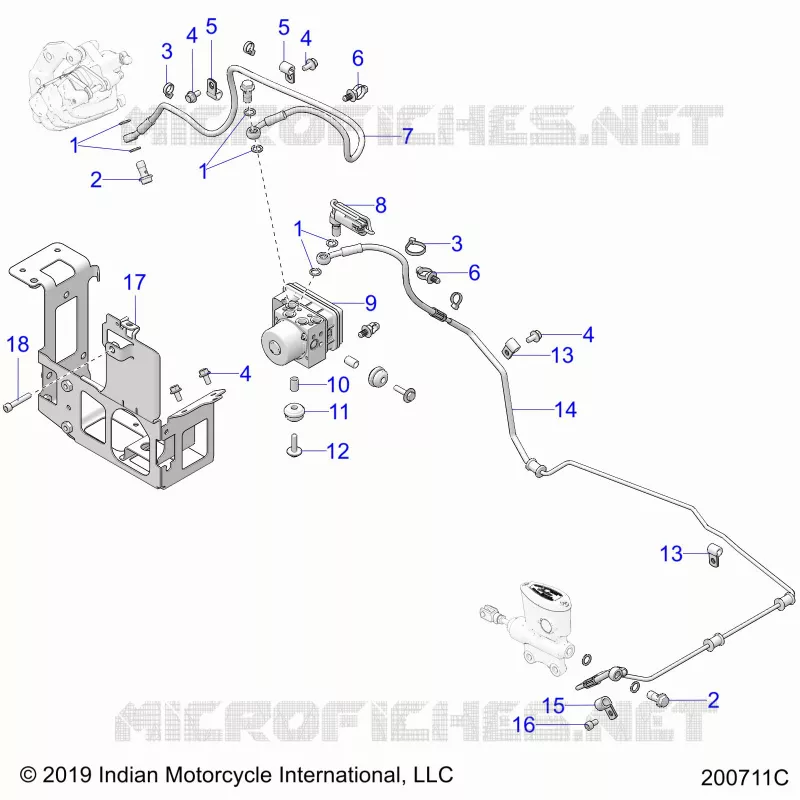 BRAKES, BRAKE LINE, REAR, AND ABS MODULE ASM.