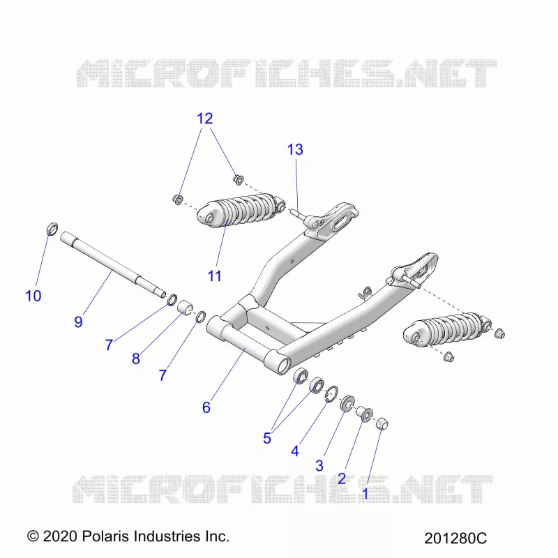 REAR SUSPENSION ASM., SWING ARM AND SHOCKS