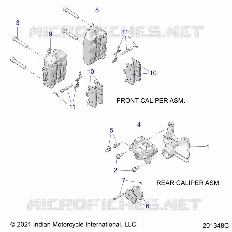 BRAKES, FRONT BRAKE CALIPERS AND REAR