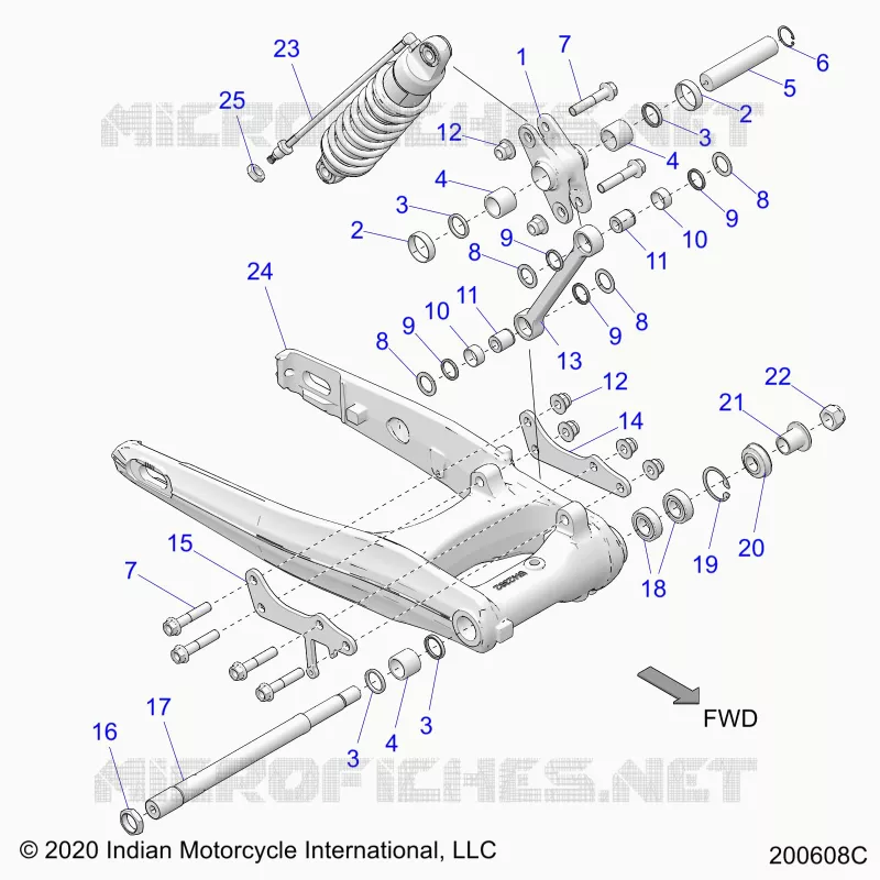 REAR SUSPENSION ASM., SWING ARM AND SHOCK