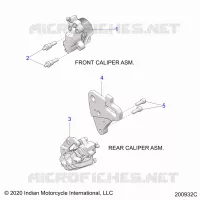 BRAKES, FRONT BRAKE CALIPERS AND REAR