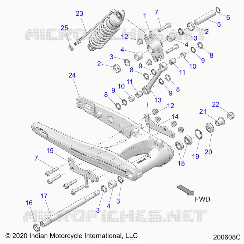 REAR SUSPENSION ASM., SWING ARM AND SHOCK