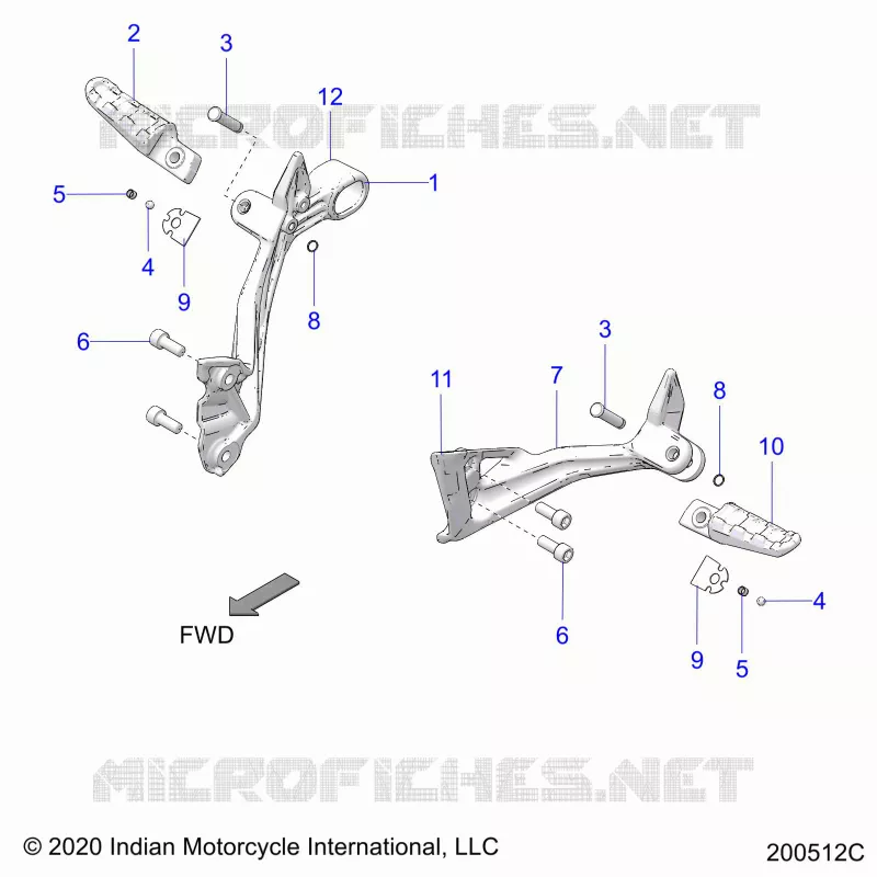 CHASSIS, PASSENGER FOOTPEGS