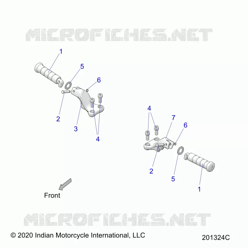 CHASSIS, FOOTPEGS, PASSENGER