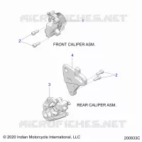BRAKES, FRONT BRAKE CALIPERS AND REAR