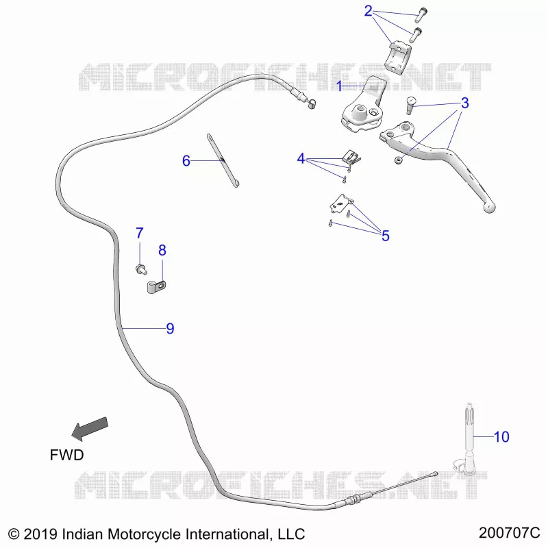 CONTROLS, CLUTCH LEVER AND CABLE