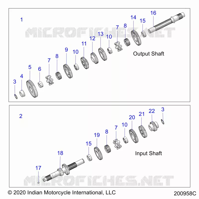 DRIVE TRAIN, INPUT/OUTPUT SHAFT ASM.
