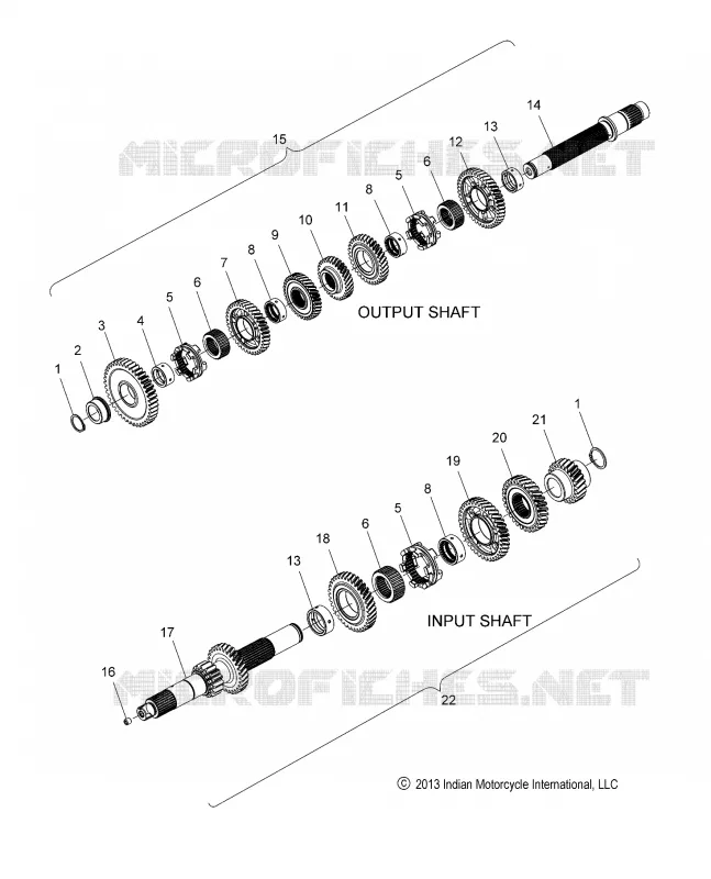 DRIVE TRAIN, INPUT/OUTPUT SHAFT ASM.