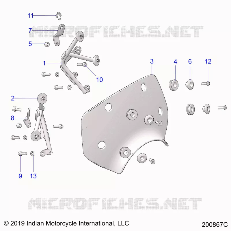 WINDSHIELD AND MOUNTING