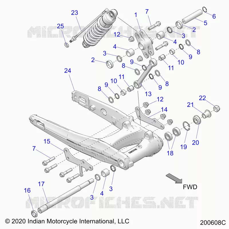 REAR SUSPENSION ASM., SWING ARM AND SHOCK