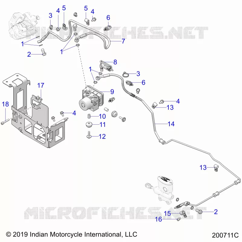 BRAKES, BRAKE LINE, REAR, AND ABS MODULE ASM.