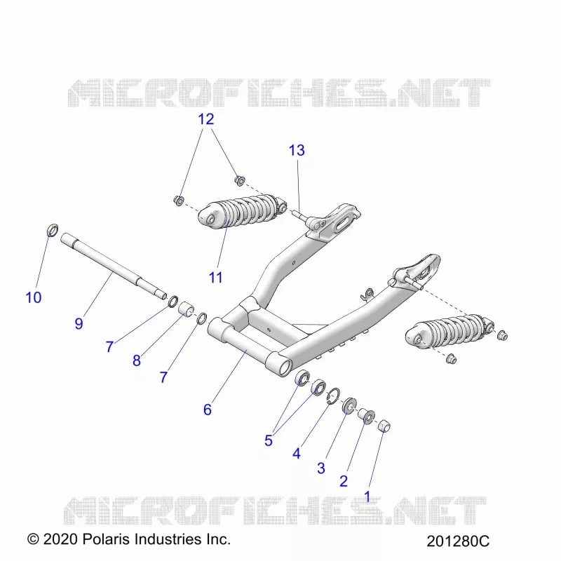 REAR SUSPENSION ASM., SWING ARM AND SHOCKS