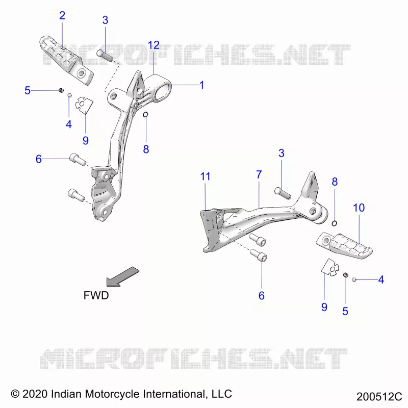 CHASSIS, PASSENGER FOOTPEGS
