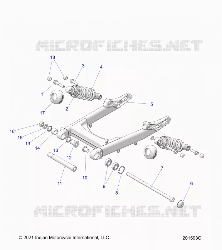 REAR SUSPENSION ASM., SWING ARM AND SHOCKS