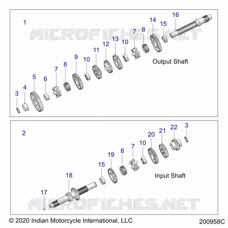 DRIVE TRAIN, INPUT/OUTPUT SHAFT ASM.