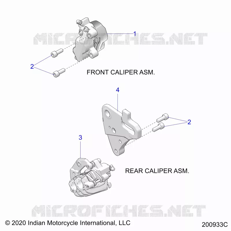 BRAKES, FRONT BRAKE CALIPERS AND REAR