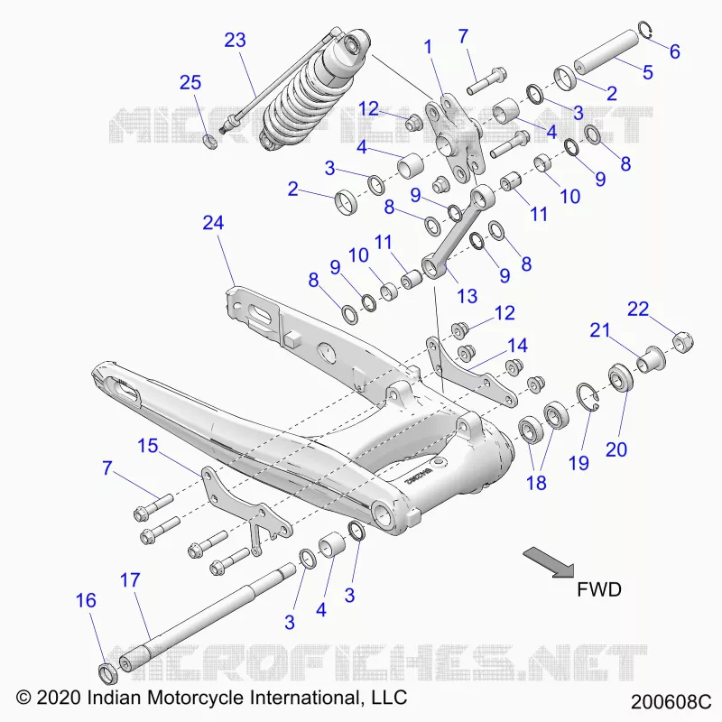 REAR SUSPENSION ASM., SWING ARM AND SHOCK