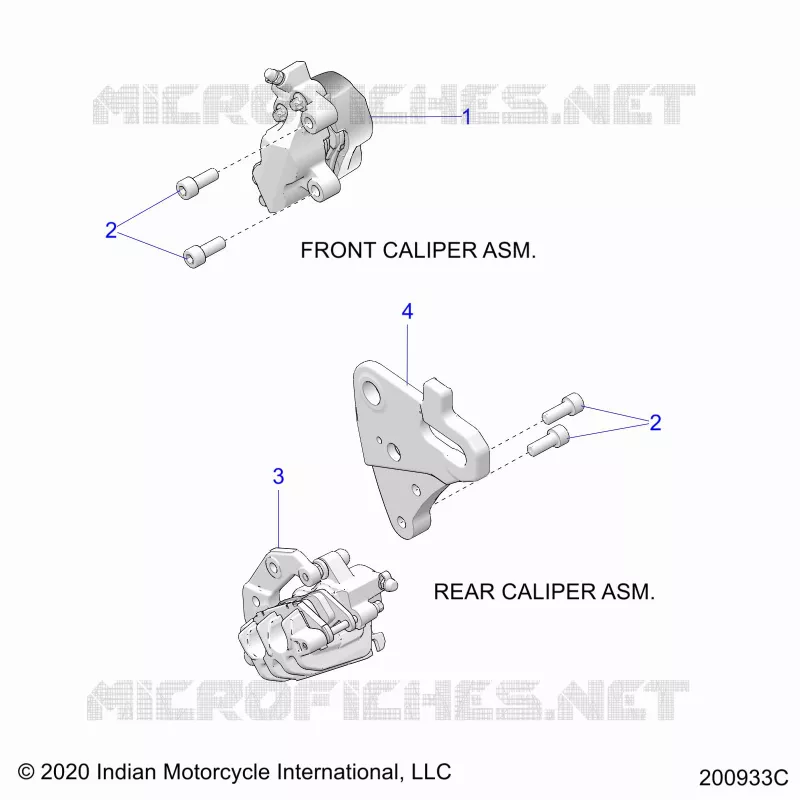 BRAKES, FRONT BRAKE CALIPERS AND REAR