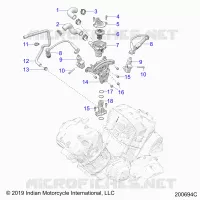 ENGINE, IGNITION, THERMOSTAT HOUSING ASM.