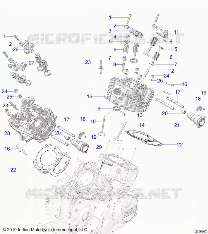 ENGINE, CYLINDER HEAD, CAMSHAFT AND VALVE ASM.
