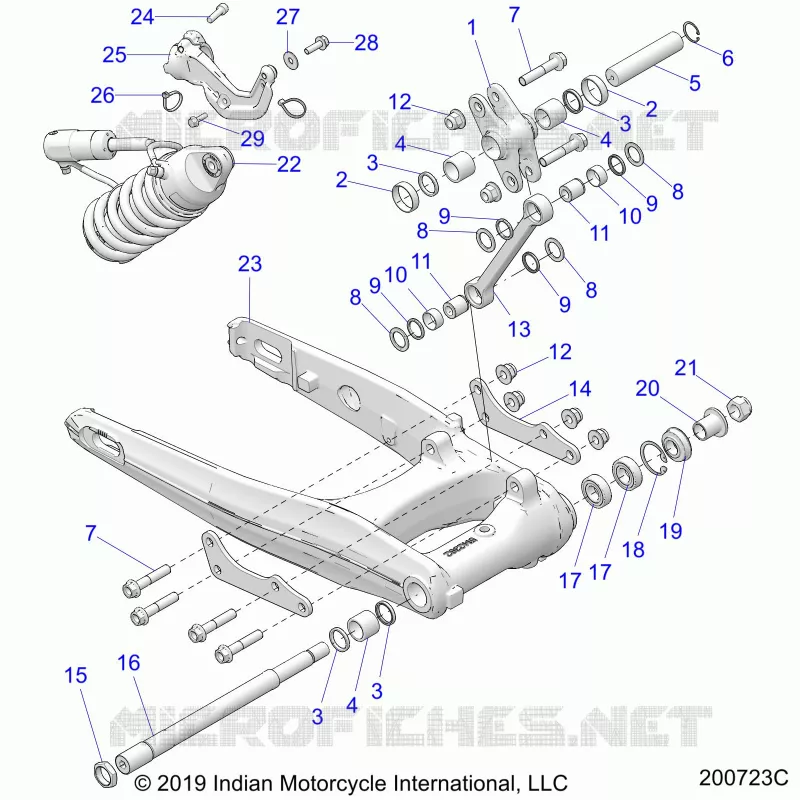 REAR SUSPENSION ASM., SWING ARM AND SHOCK