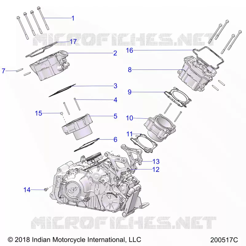 ENGINE, CYLINDER AND CYLINDER HEAD MNTG.