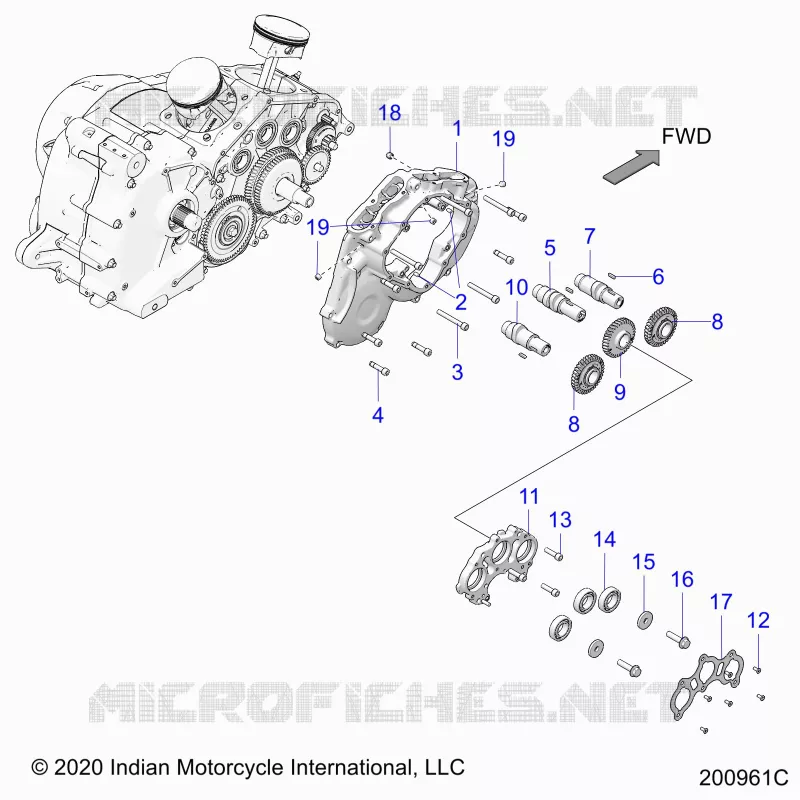 ENGINE, CAM SHAFTS AND GEARS
