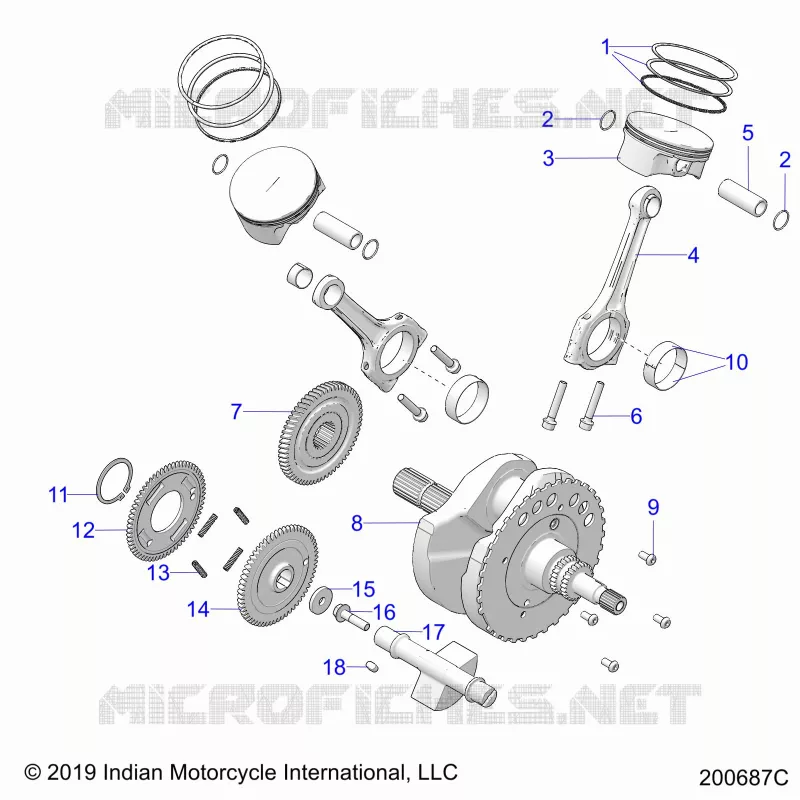 ENGINE, PISTON AND CRANKSHAFT