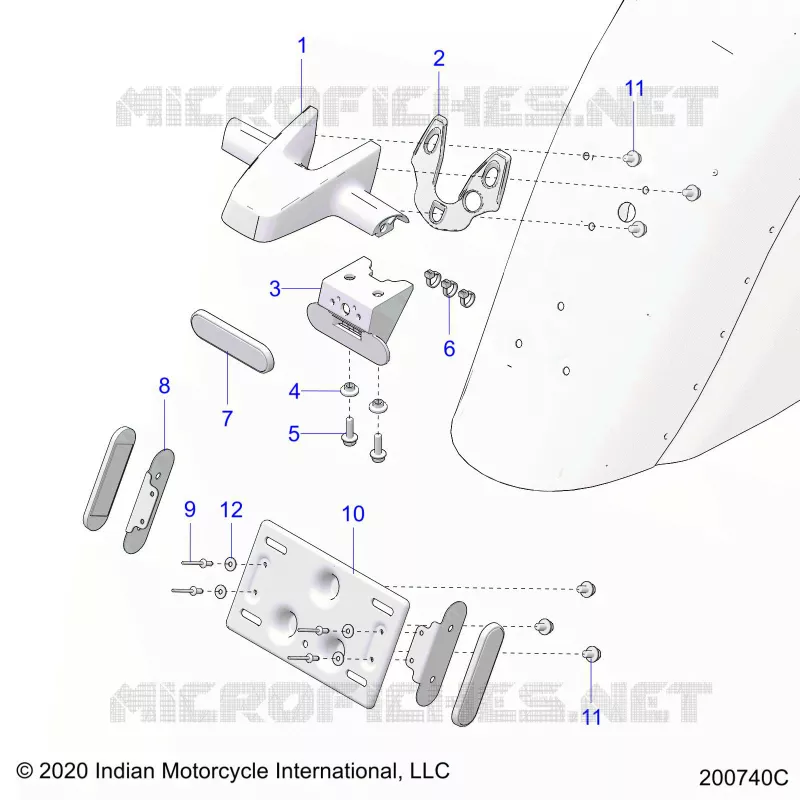 LICENSE PLATE BRACKET/REAR LIGHT HOUSING