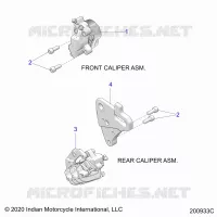 BRAKES, FRONT BRAKE CALIPERS AND REAR