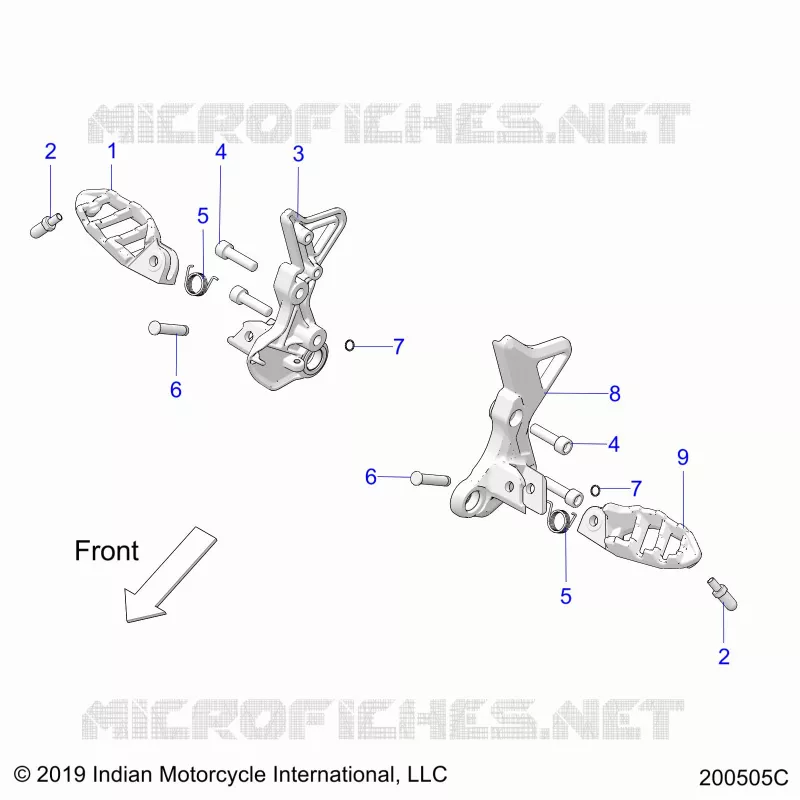CHASSIS, DRIVER FOOTPEGS