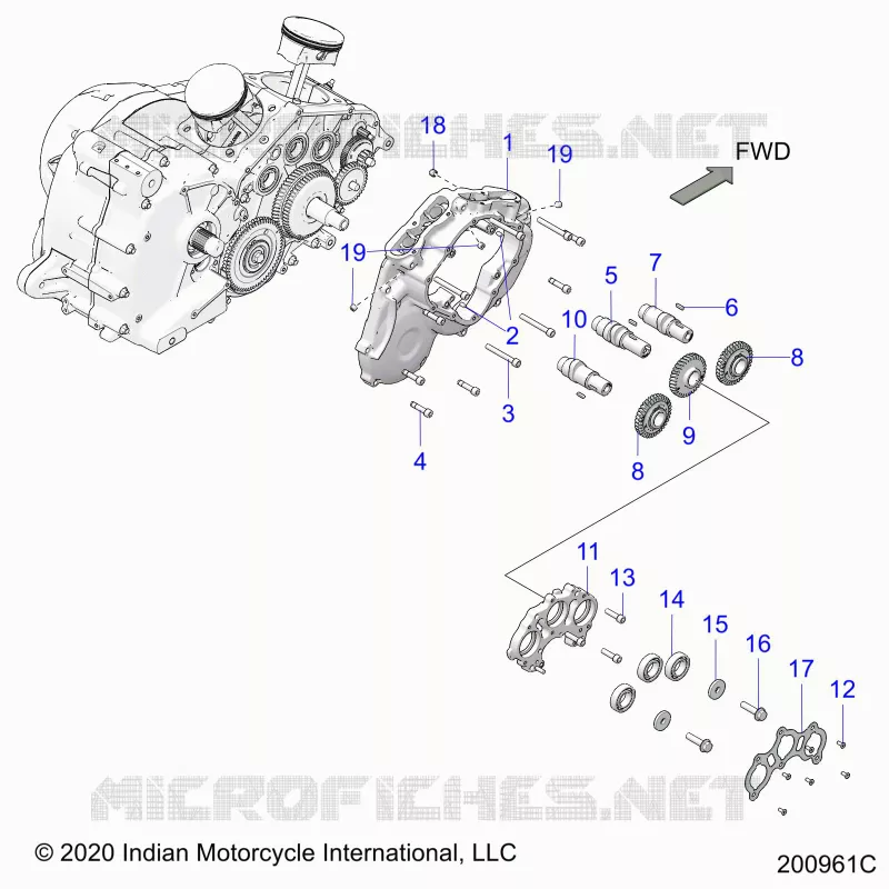 ENGINE, CAM SHAFTS AND GEARS