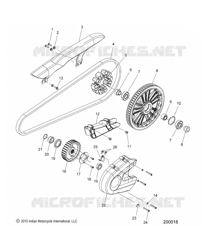 DRIVE TRAIN, SPROCKETS, GUARDS AND BELT