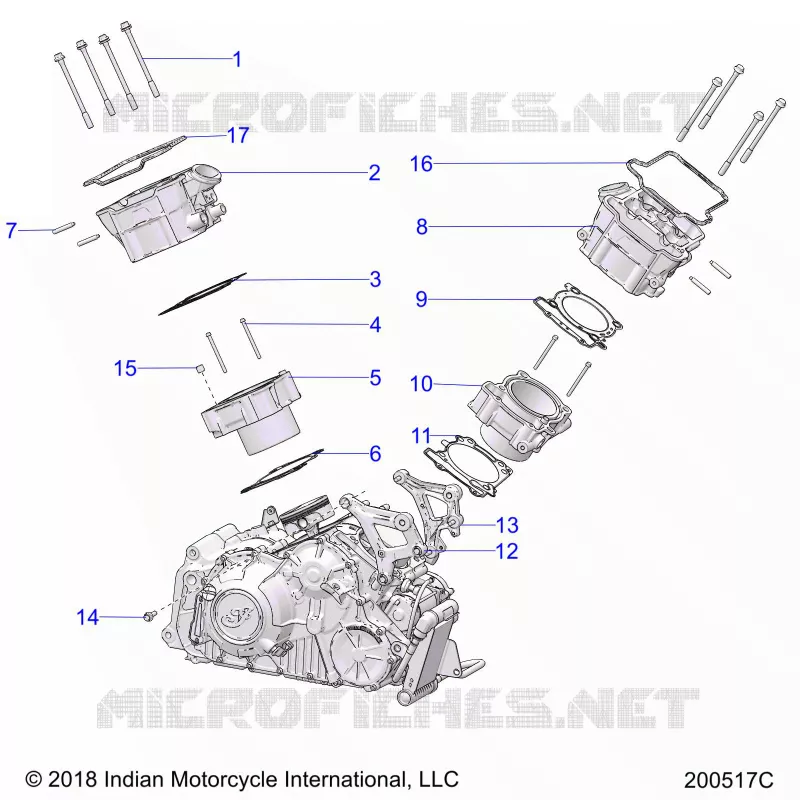 ENGINE, CYLINDER AND CYLINDER HEAD MNTG.