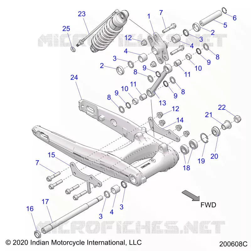 REAR SUSPENSION ASM., SWING ARM AND SHOCK