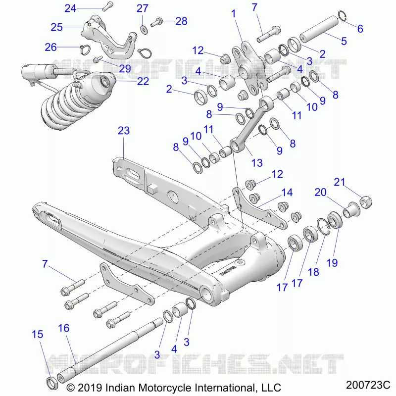 REAR SUSPENSION ASM., SWING ARM AND SHOCK