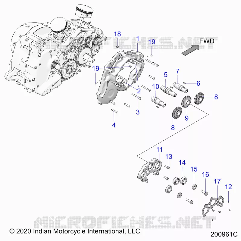 ENGINE, CAM SHAFTS AND GEARS