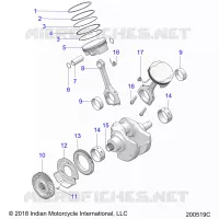 ENGINE, PISTON AND CRANKSHAFT ASM.